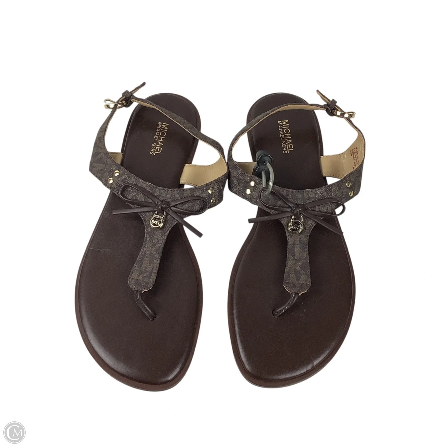 Sandals Flats By Michael By Michael Kors In Brown, Size: 8.5