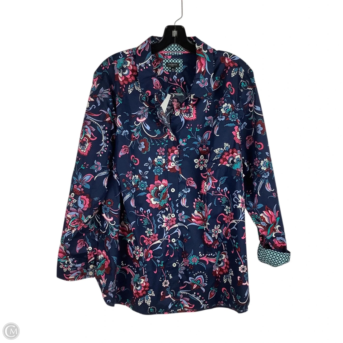 Top Long Sleeve By Talbots In Navy, Size: 2x