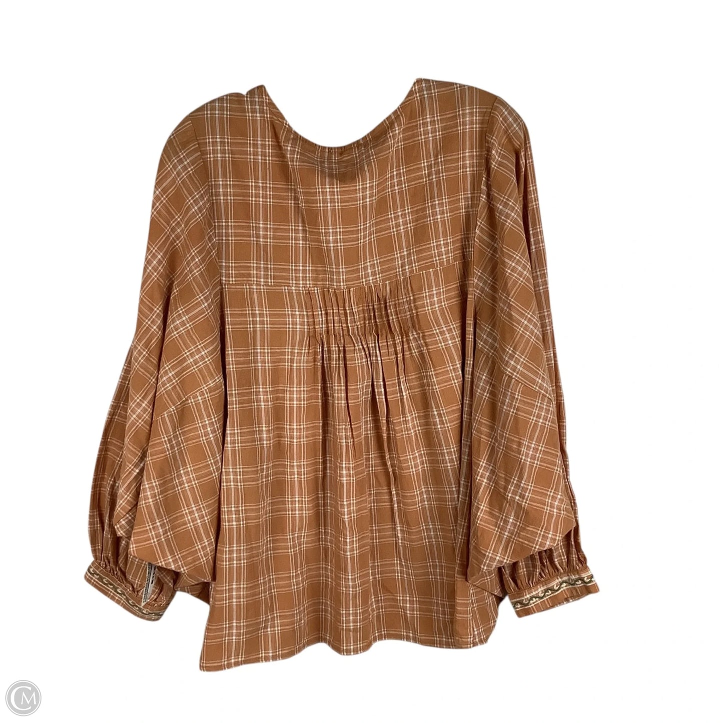 Top Long Sleeve By Easel In Orange, Size: M