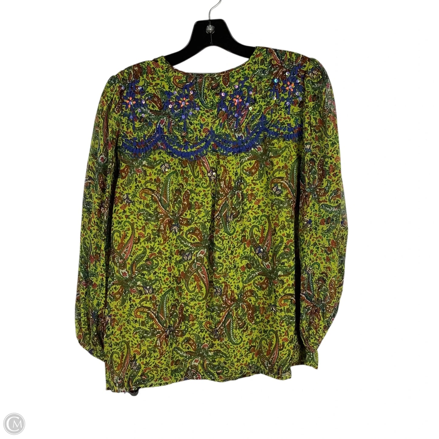 Top Long Sleeve By Anthropologie In Paisley Print, Size: S