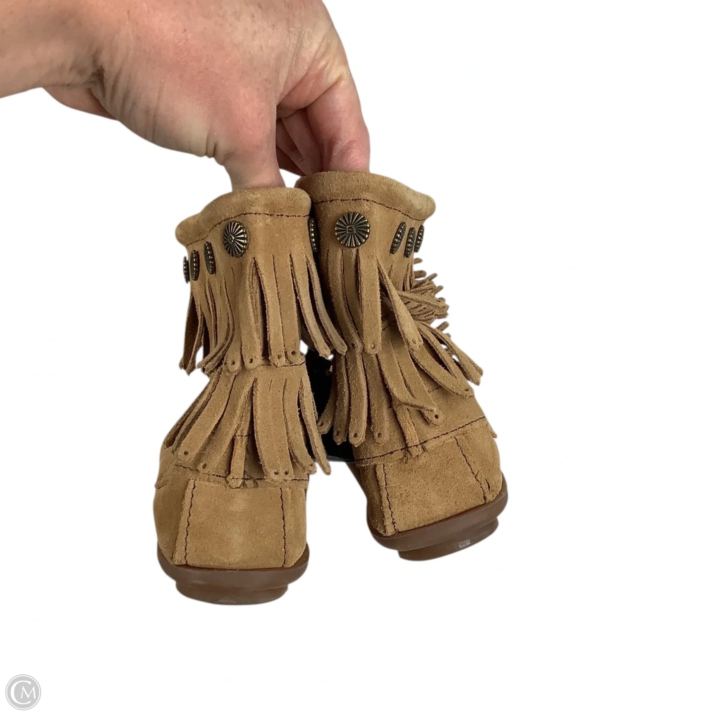 Boots Ankle Flats By Minnetonka In Tan, Size: 9