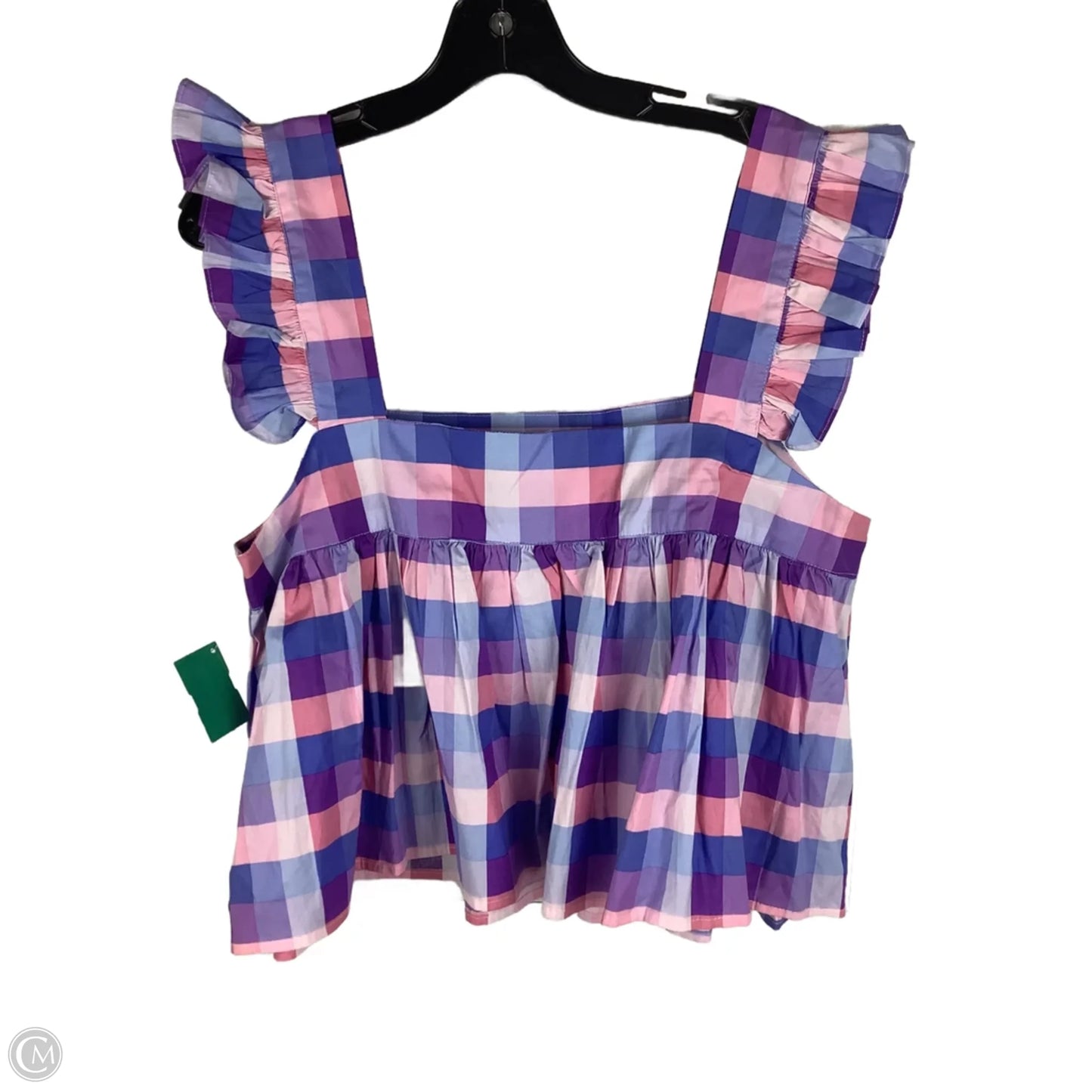 Top Sleeveless By Buddy Love In Plaid Pattern, Size: L