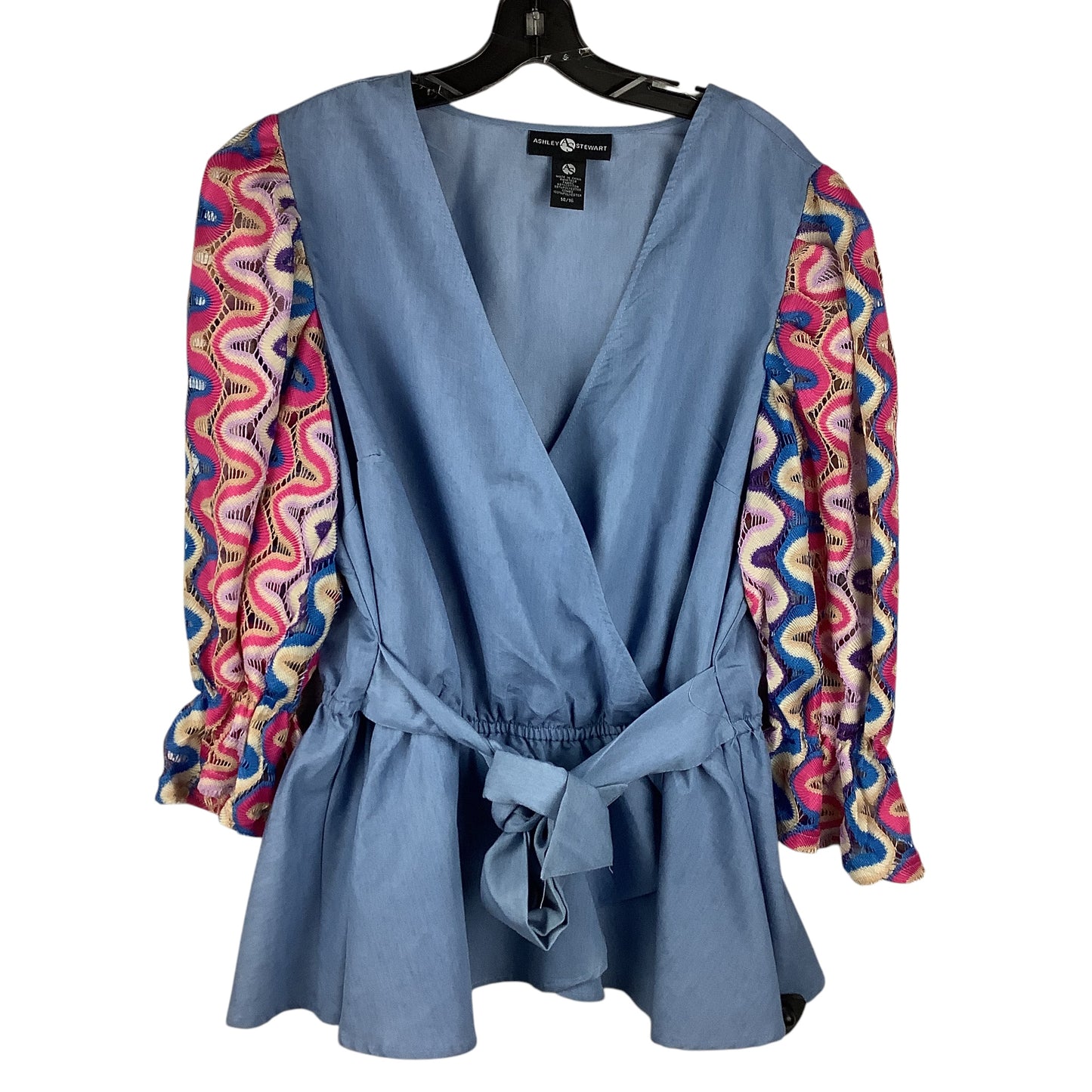 Top Long Sleeve By Ashley Stewart In Blue, Size: Xl