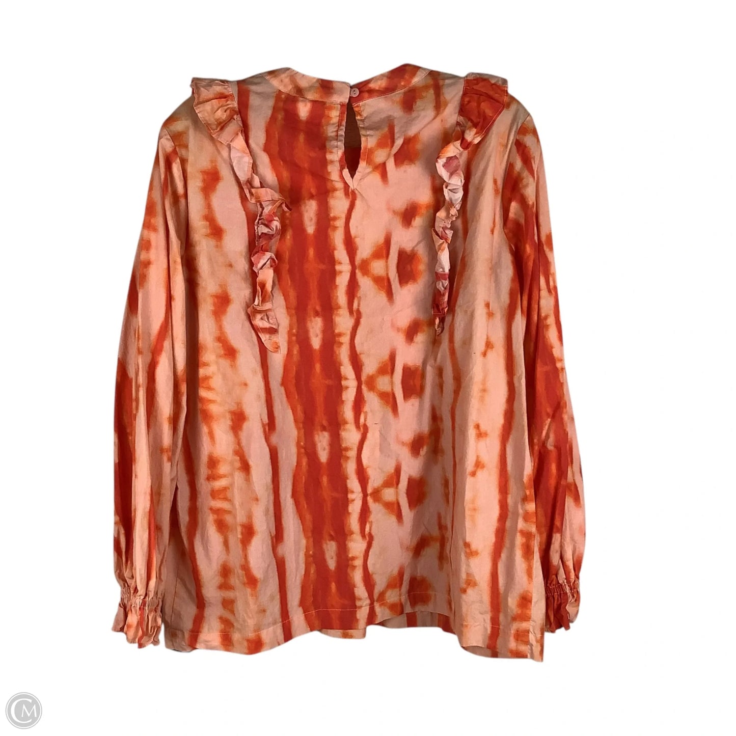 Top Long Sleeve By Cmc In Orange, Size: L