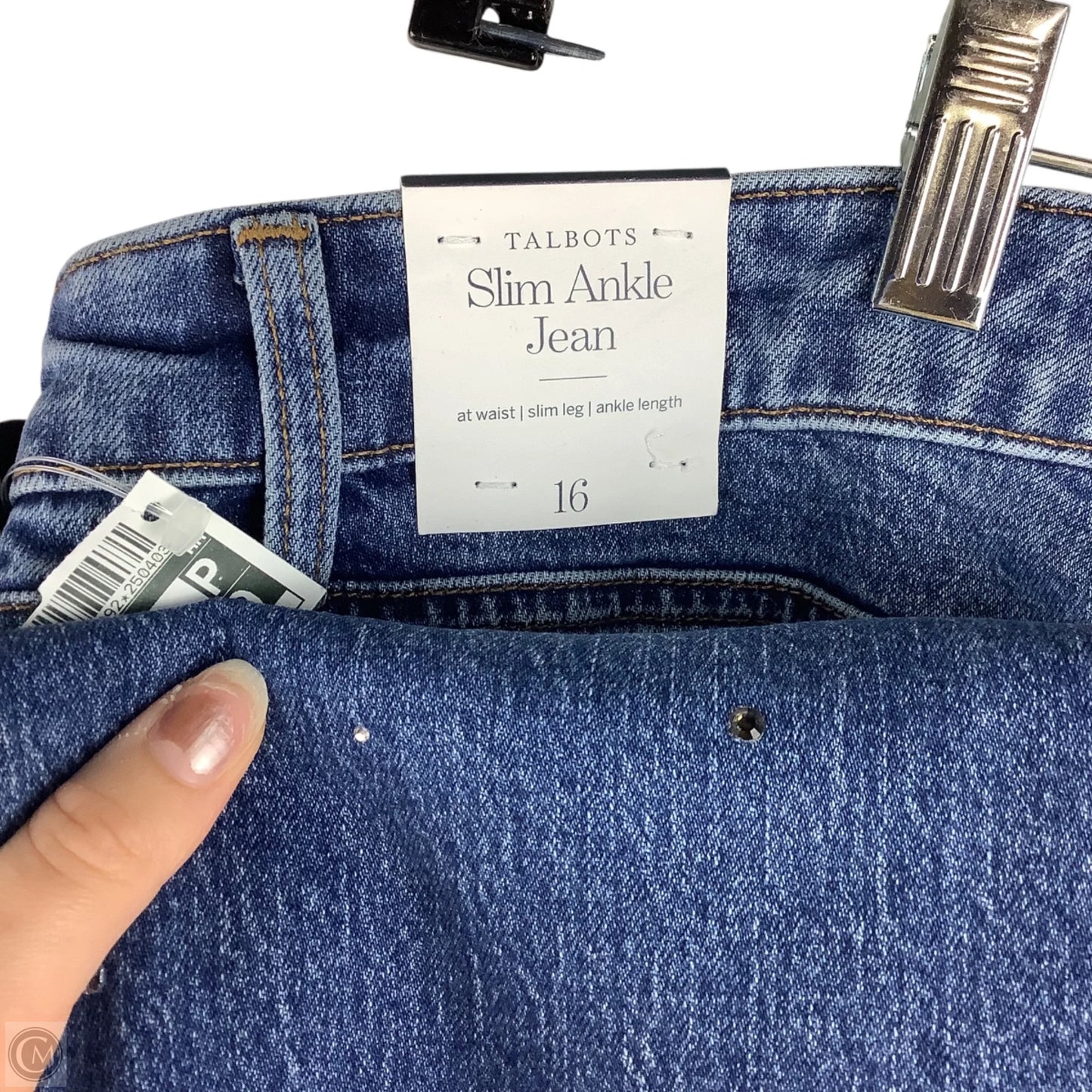 Jeans Straight By Talbots In Blue Denim, Size: 16