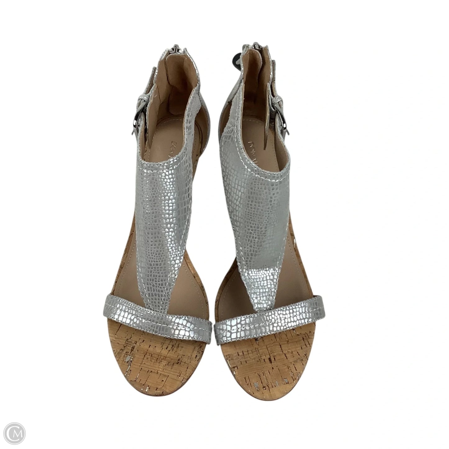 Sandals Heels Wedge By Donald Pliner In Silver, Size: 10