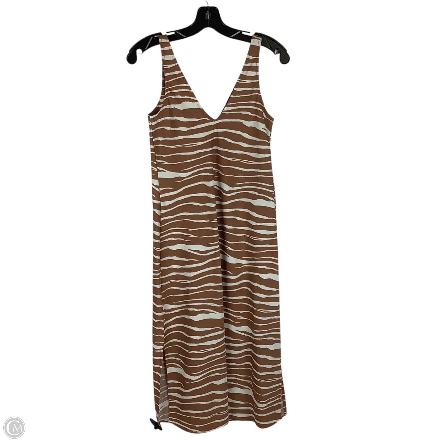 Dress Casual Midi By A New Day In Brown & Cream, Size: Xs