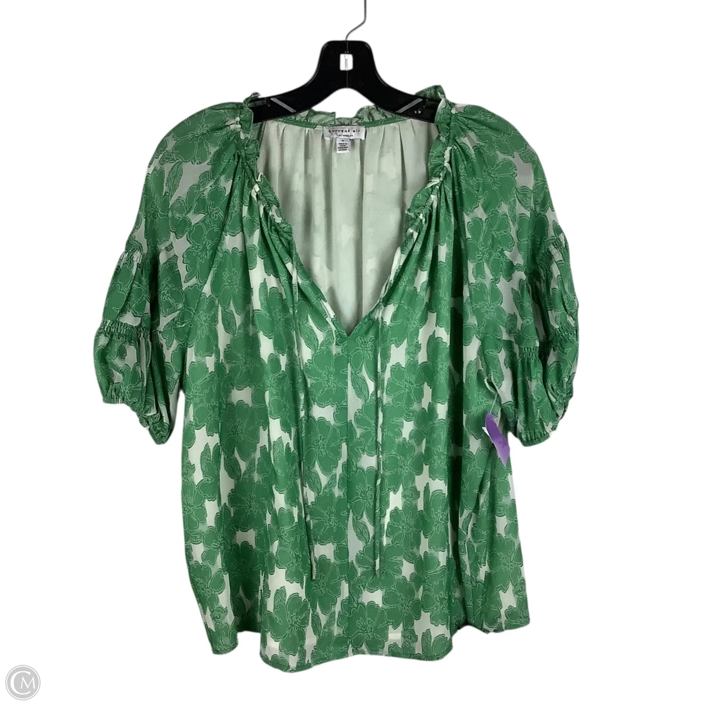 Top Short Sleeve By Current Air In Green, Size: S