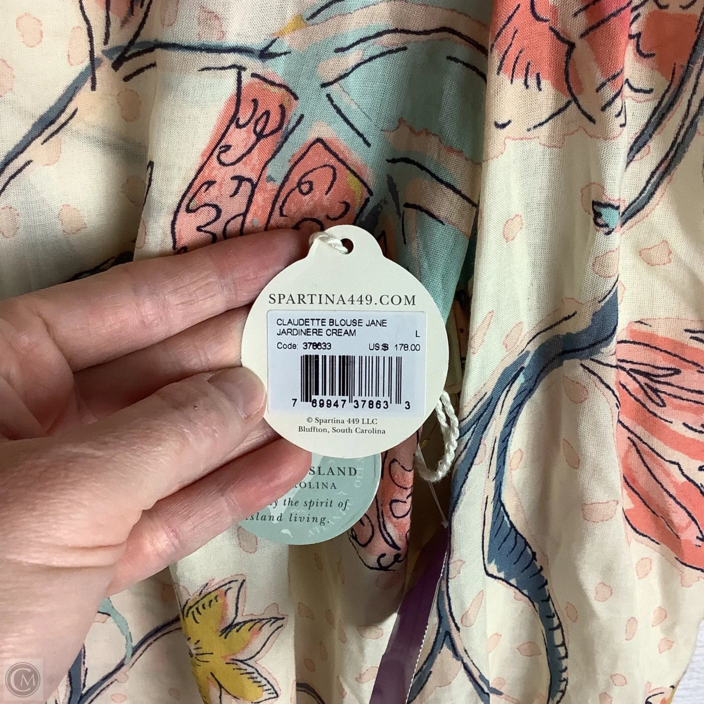 Top Long Sleeve By Spartina In Floral Print, Size: L