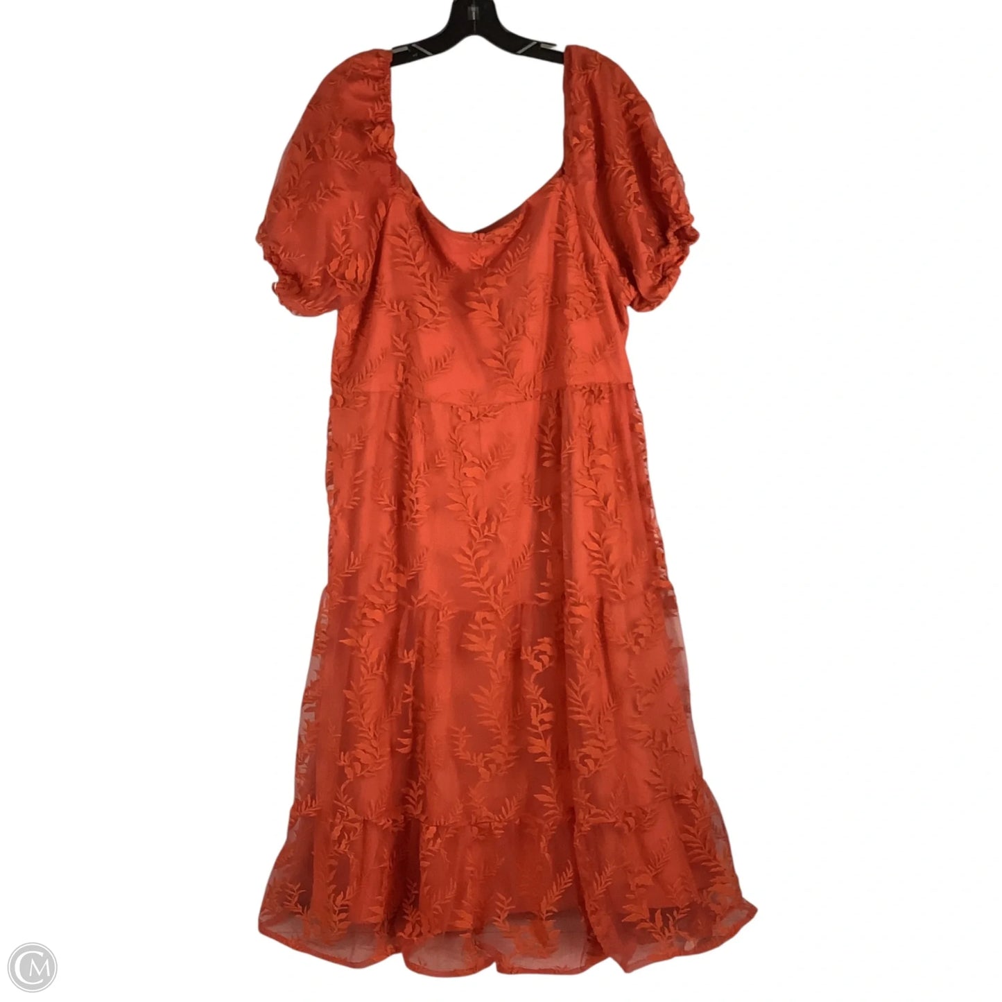 Dress Party Long By Chicsoul In Orange, Size: 2x