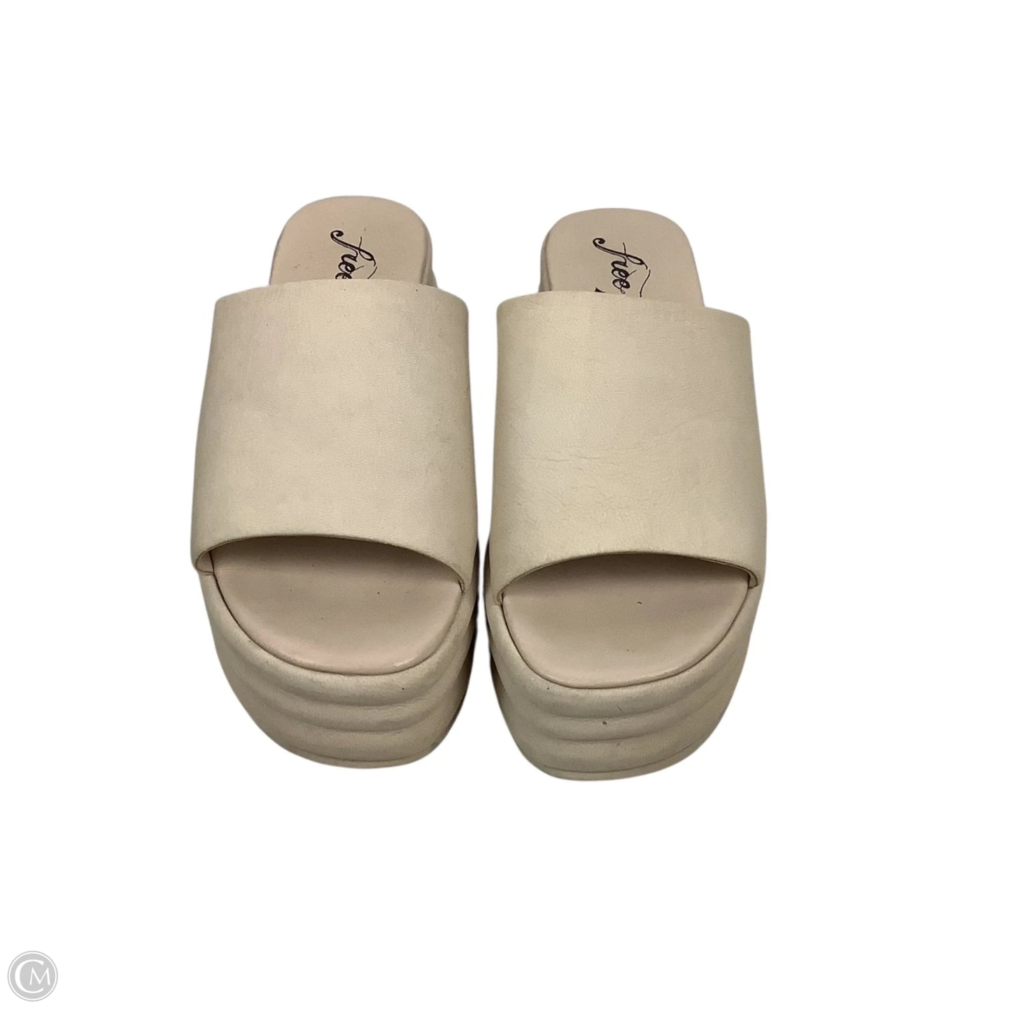 Sandals Heels Wedge By Free People In Cream, Size: 6