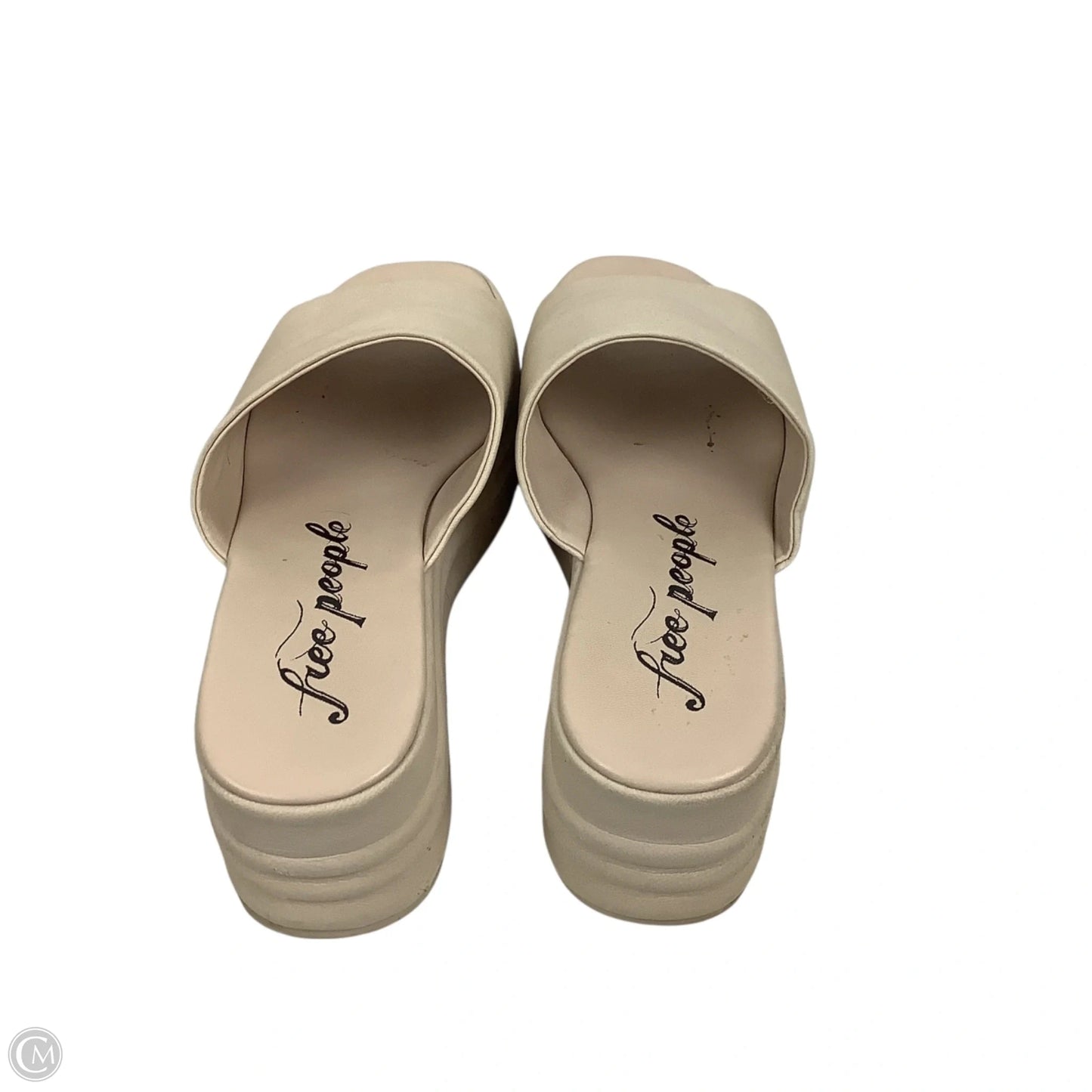 Sandals Heels Wedge By Free People In Cream, Size: 6
