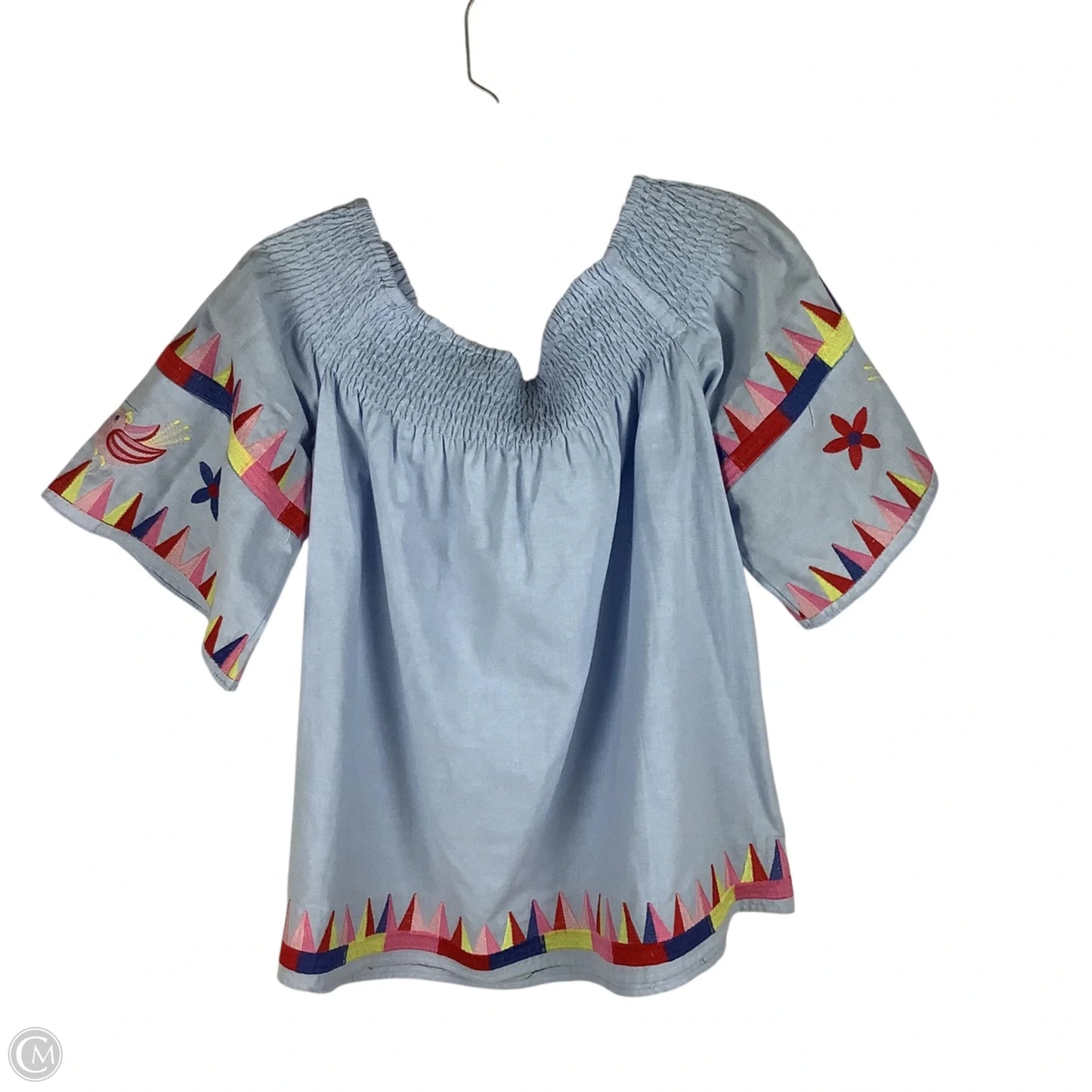 Top Short Sleeve By Joy Joy In Blue, Size: M