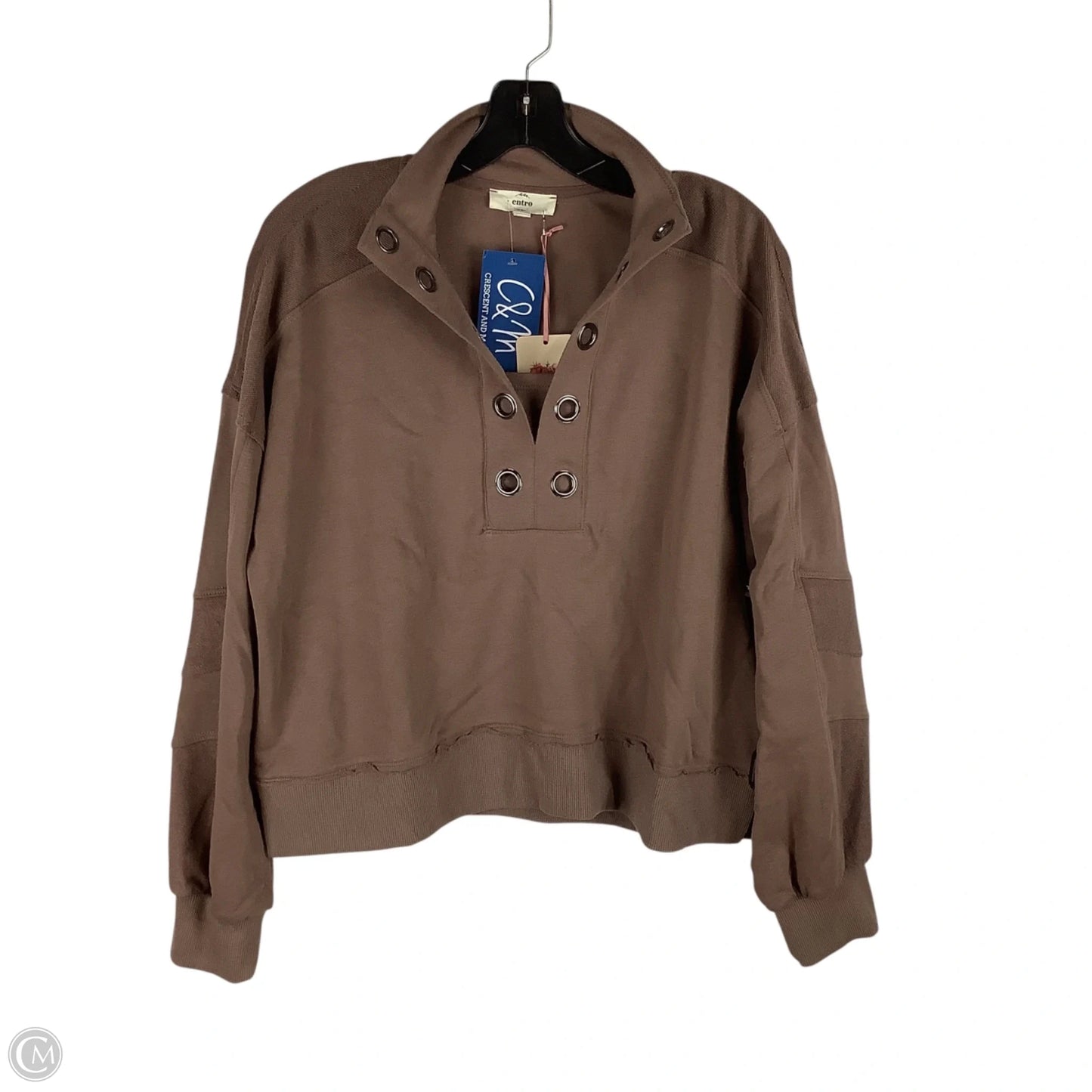 Sweatshirt Collar By Entro In Brown, Size: L