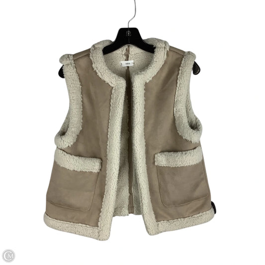 Vest Faux Fur & Sherpa By Mng In Tan, Size: M