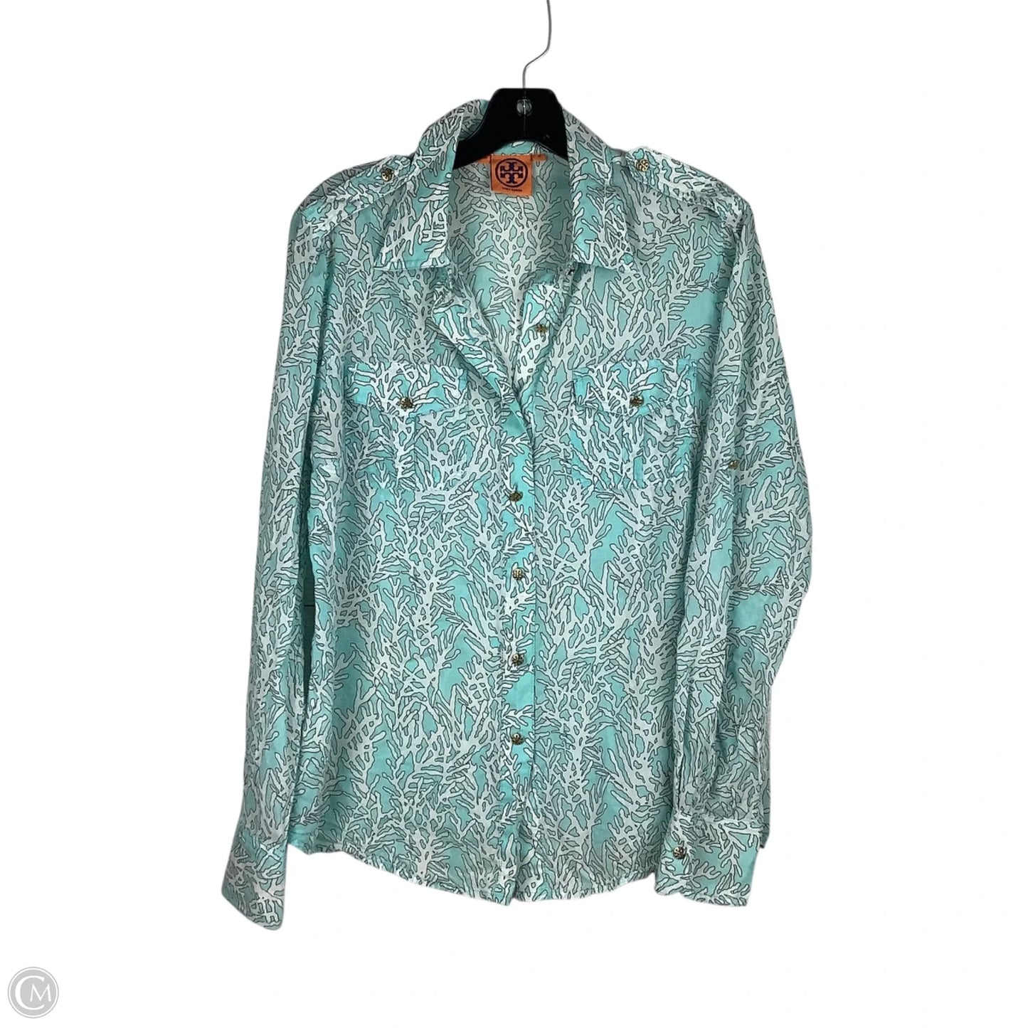 Top Long Sleeve Designer By Tory Burch In Blue, Size: 10