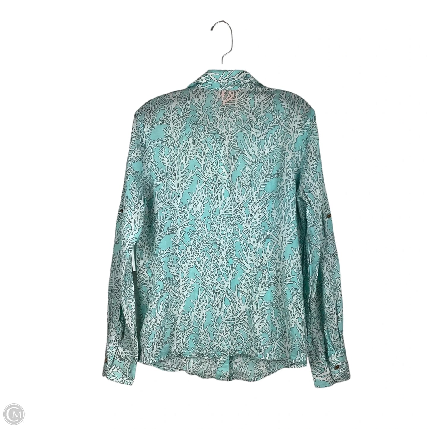Top Long Sleeve Designer By Tory Burch In Blue, Size: 10