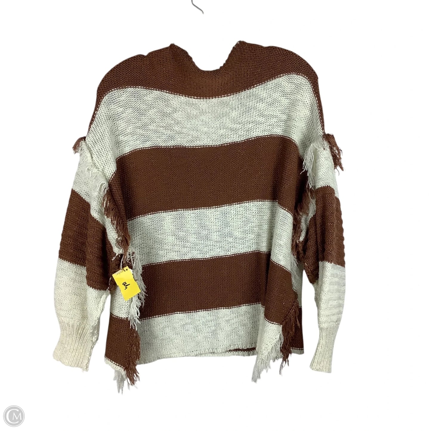 Sweater By Blue B In Brown & Cream, Size: S