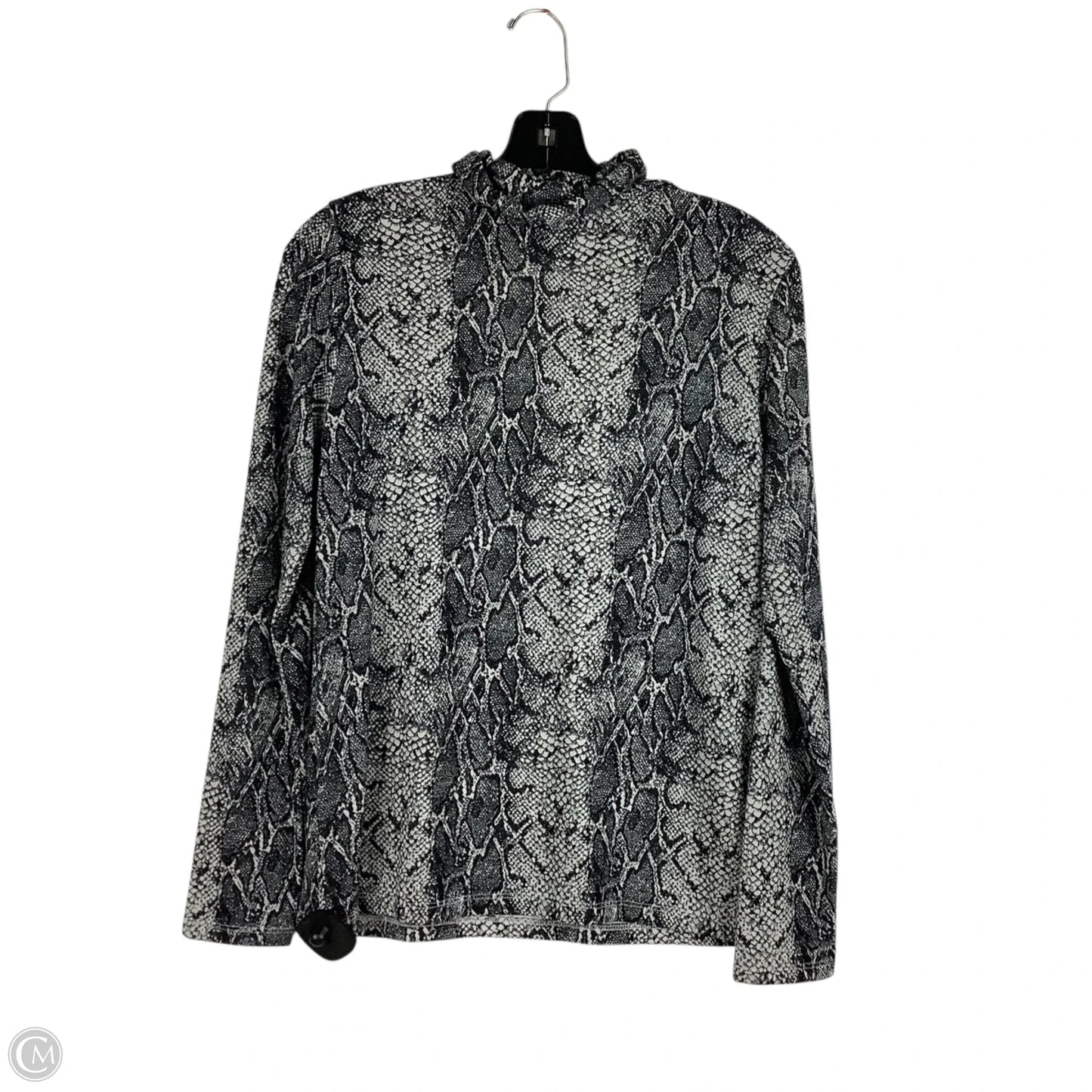 Top Long Sleeve Basic By Banana Republic In Snakeskin Print, Size: S