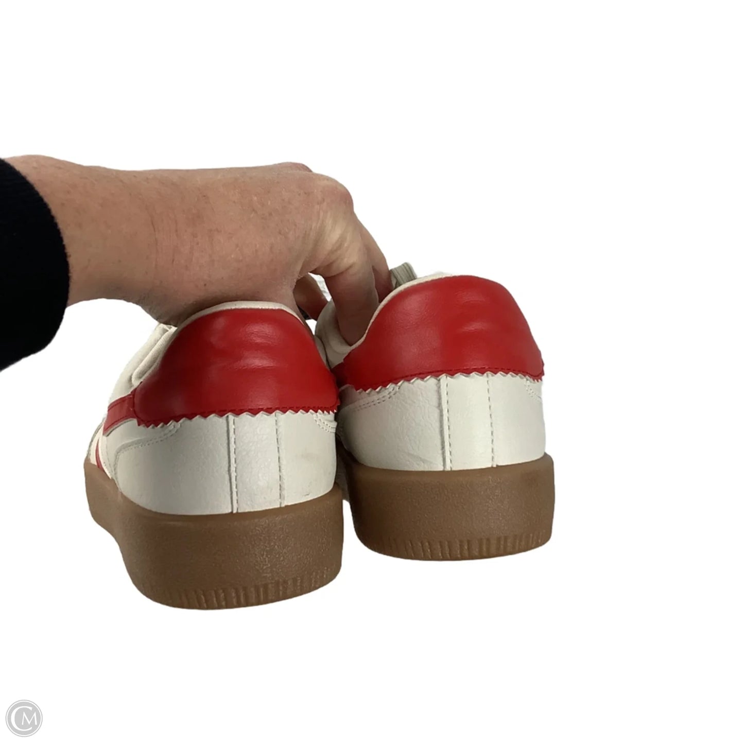 Shoes Sneakers By Dv In Cream & Red, Size: 8.5