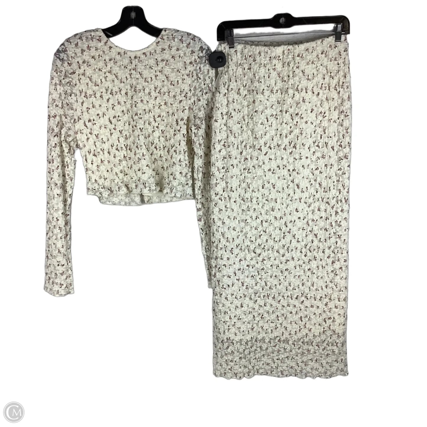 Skirt Set 2pc By Vestique In Floral Print, Size: M