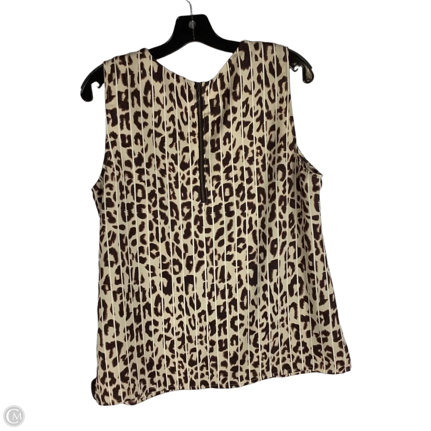 Top Sleeveless By Cabi In Animal Print, Size: L