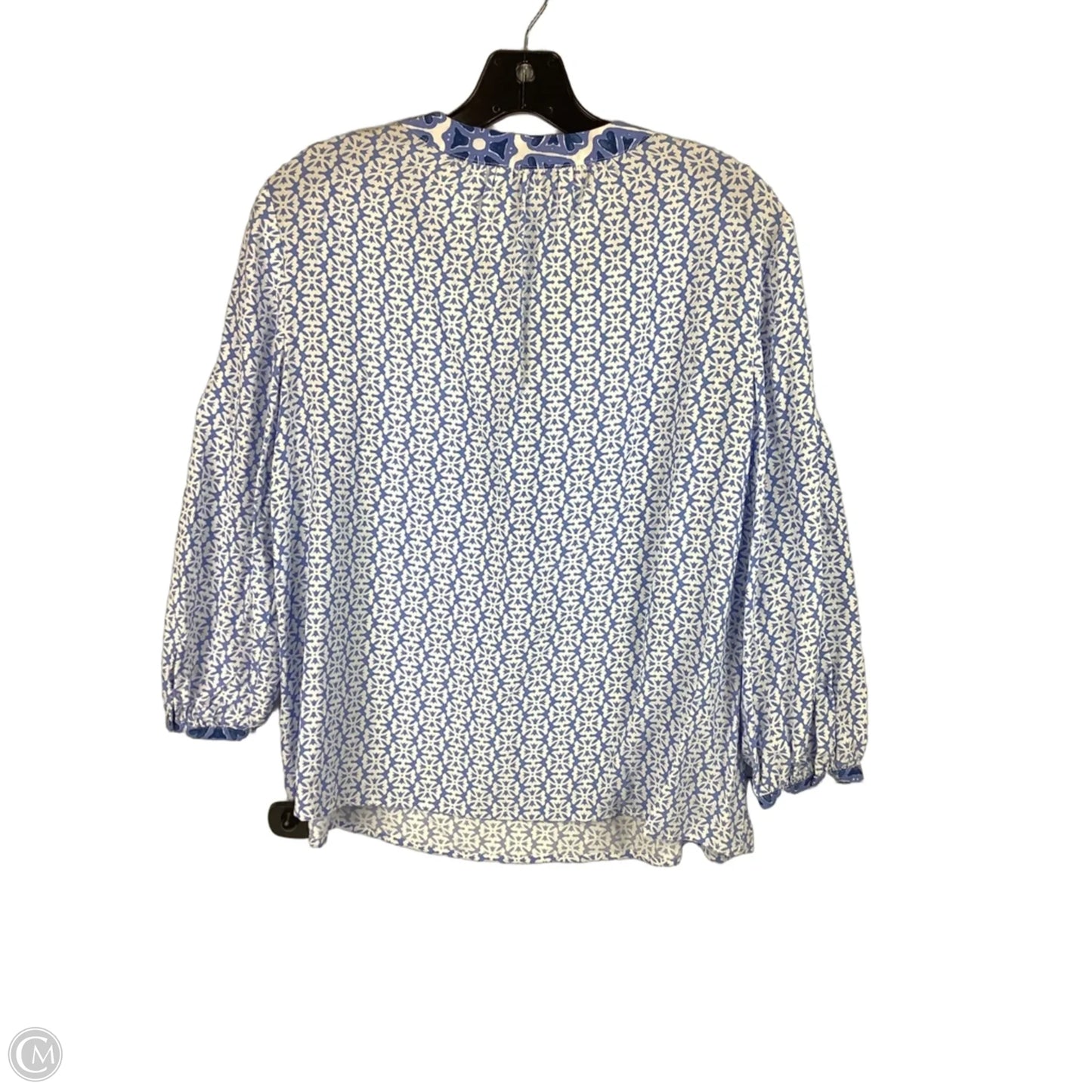 Top Long Sleeve By Vineyard Vines In Blue & White, Size: S