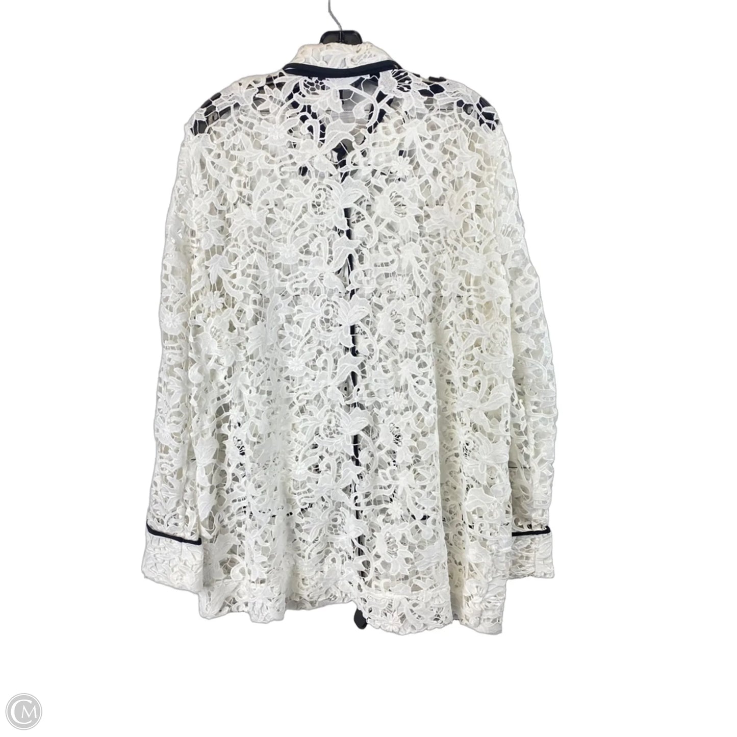 Jacket Shirt By Ming Wang In White, Size: Xl