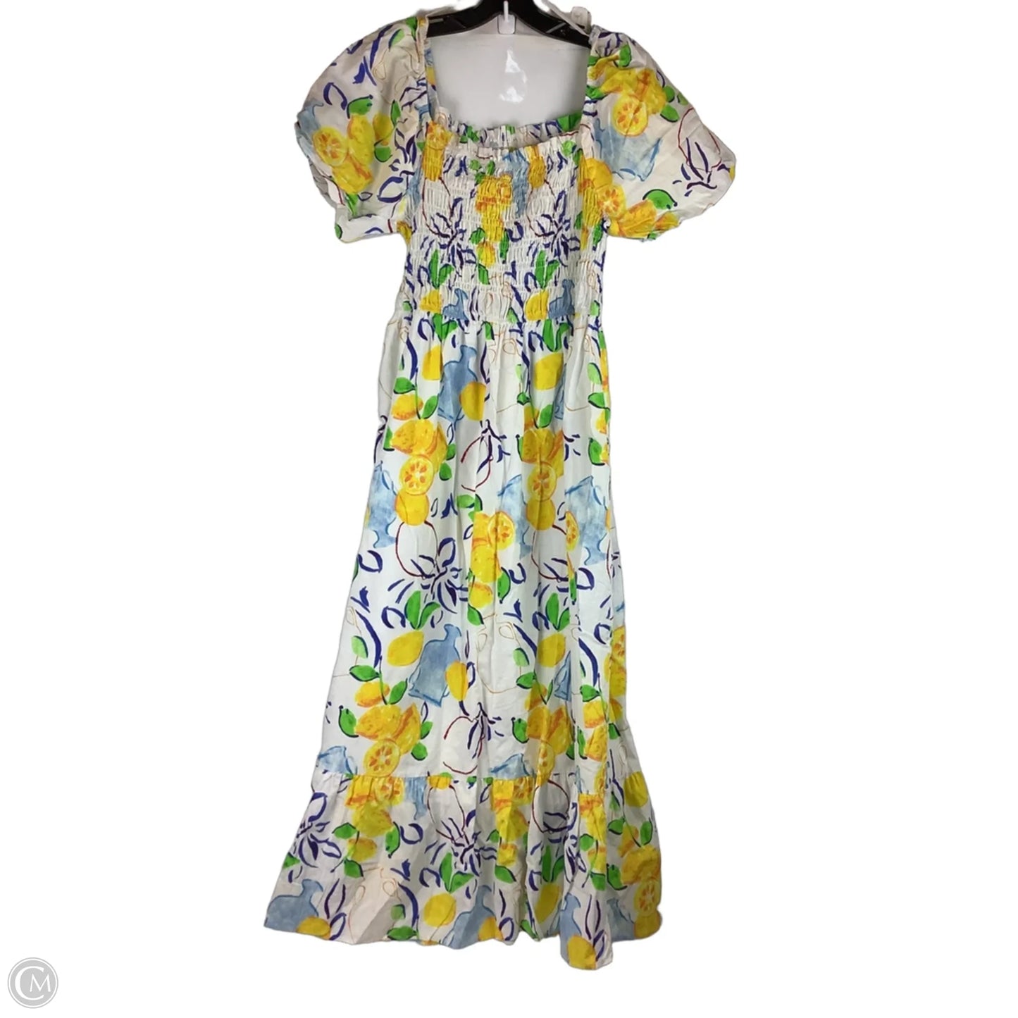 Dress Casual Maxi By Clothes Mentor In Blue & Yellow, Size: 2x
