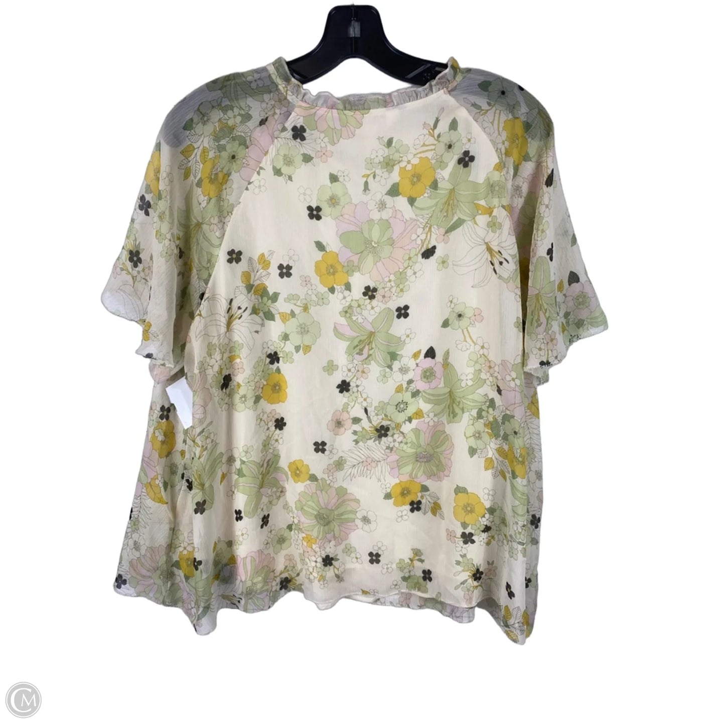 Top Short Sleeve By Lc Lauren Conrad In Floral Print, Size: Xxl