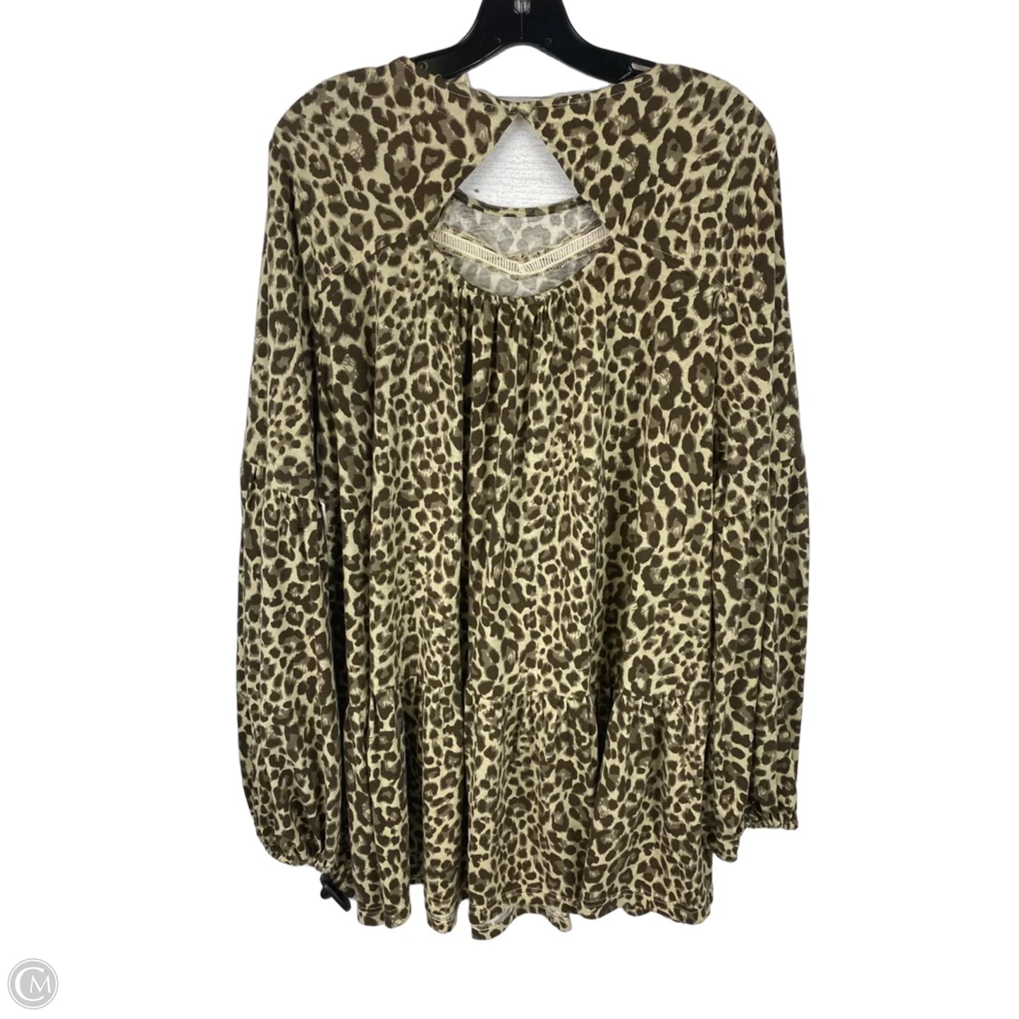 Top Long Sleeve By Entro In Animal Print, Size: 1x