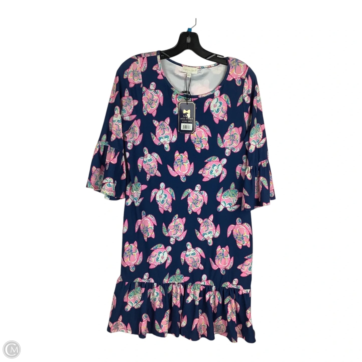 Dress Casual Short By Simply Southern In Blue & Pink, Size: S