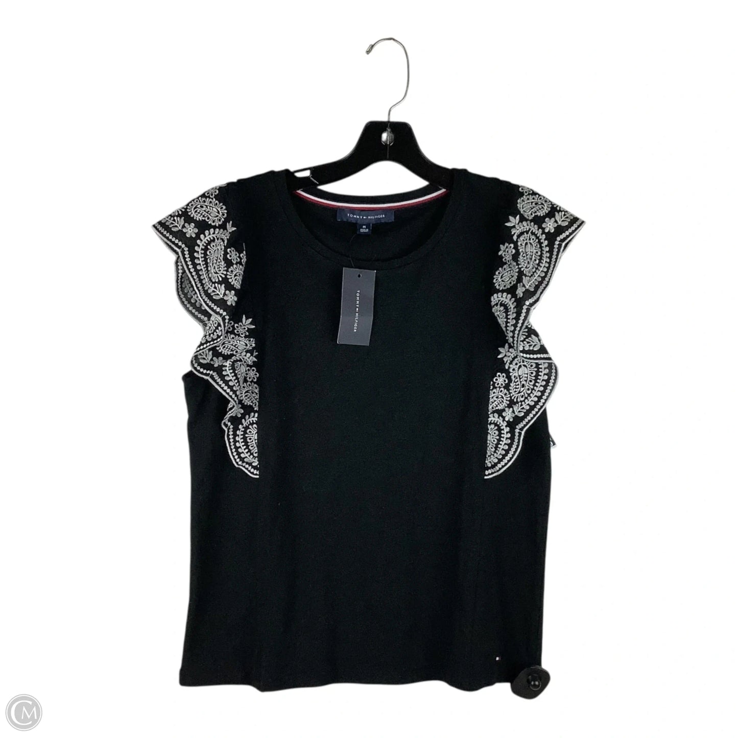 Top Short Sleeve By Tommy Hilfiger In Black, Size: M