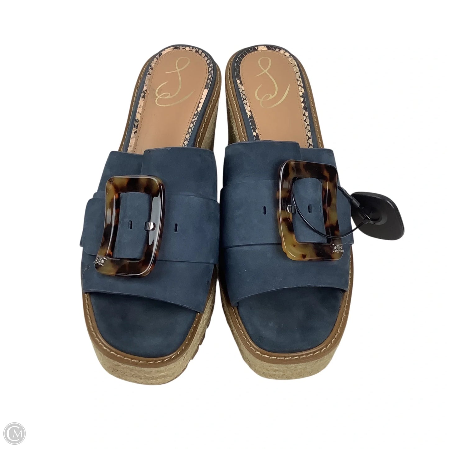 Sandals Heels Wedge By Sam Edelman In Navy, Size: 11