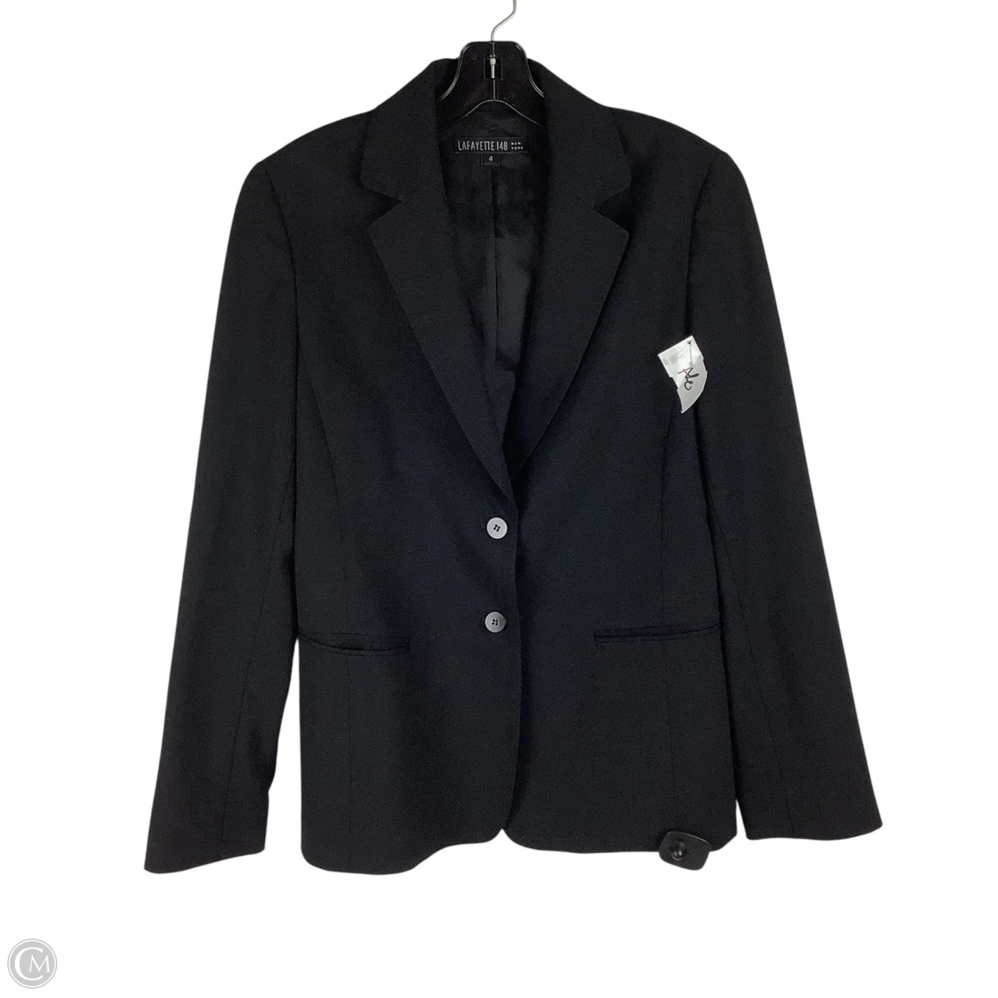 Blazer Designer By Lafayette 148 In Black, Size: 4