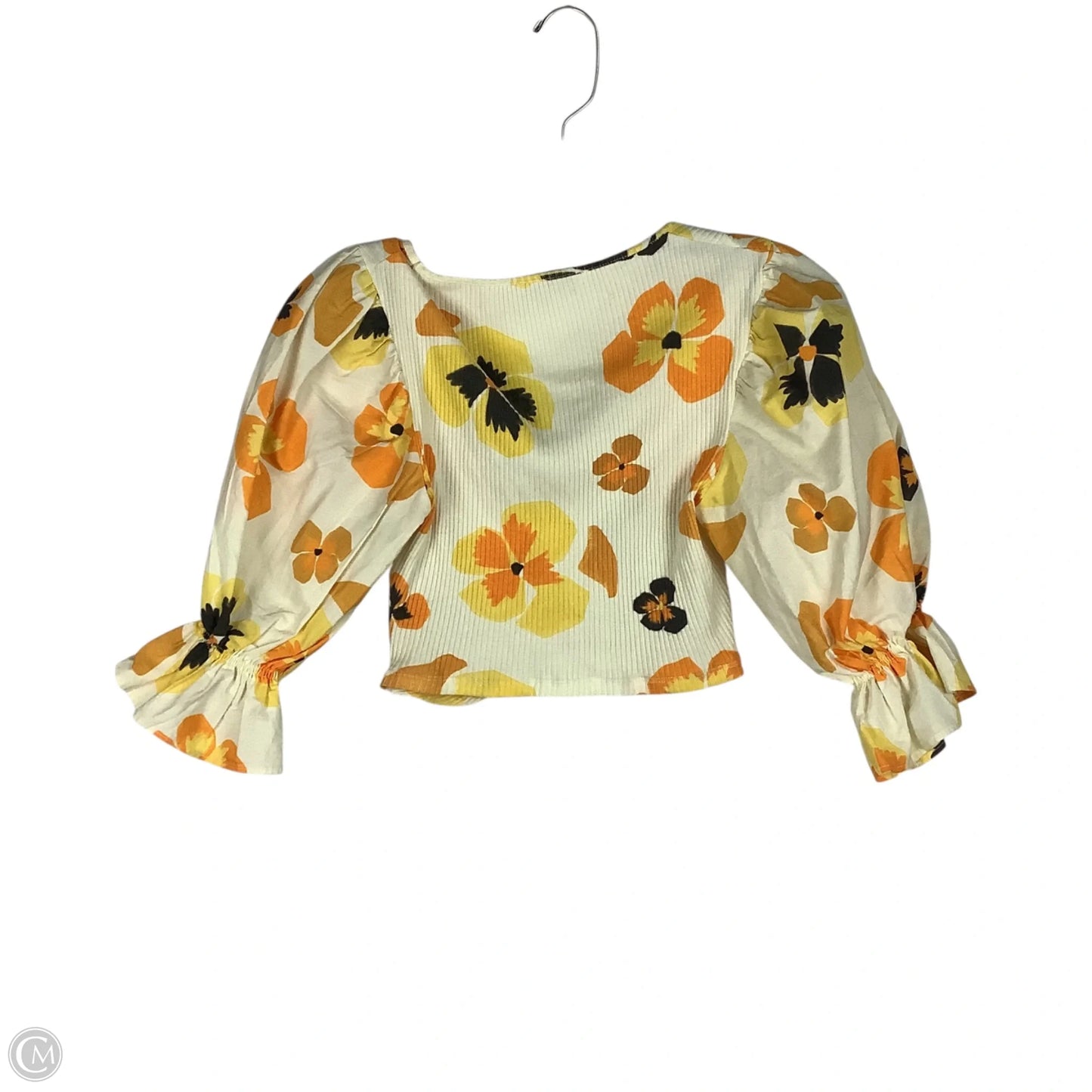 Top Long Sleeve By Zara In Yellow, Size: S