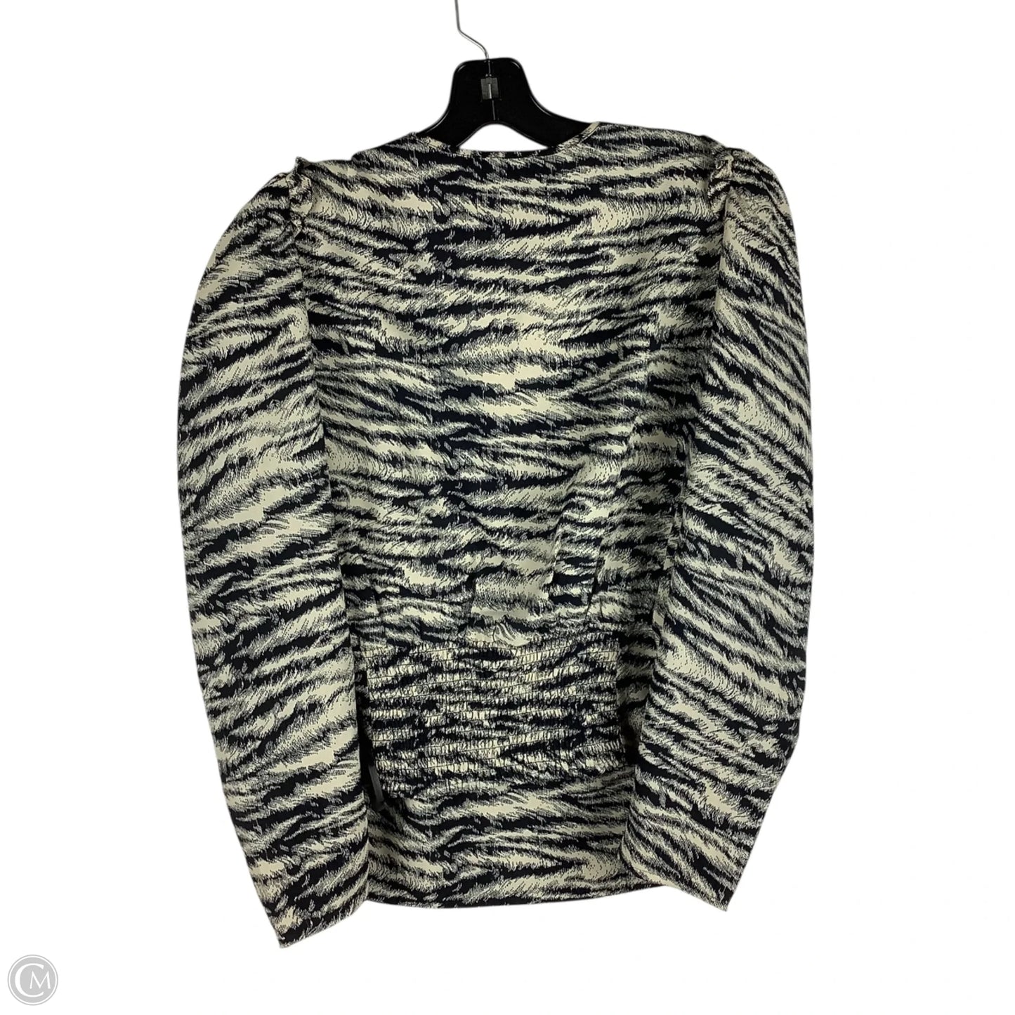 Top Long Sleeve By Express In Zebra Print, Size: Xl