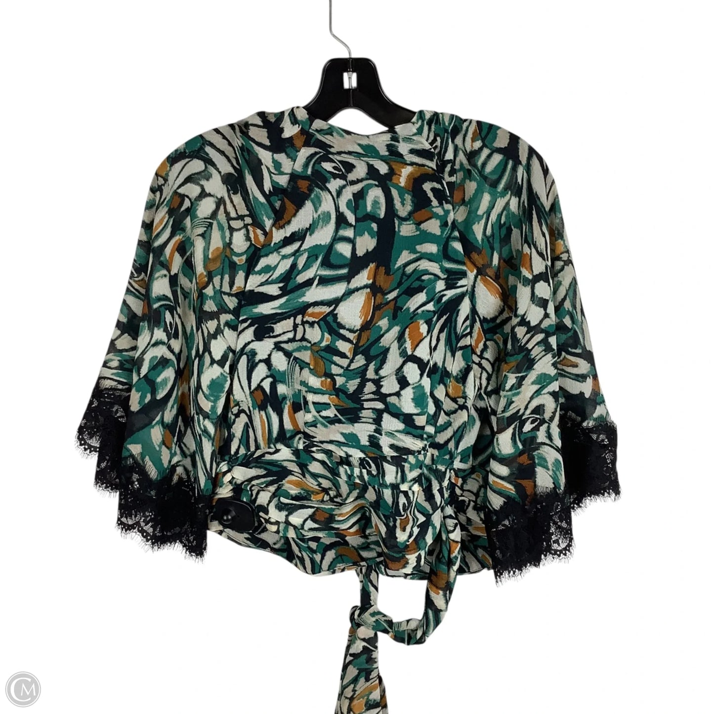 Top Short Sleeve By Anthropologie In Green, Size: Xxs