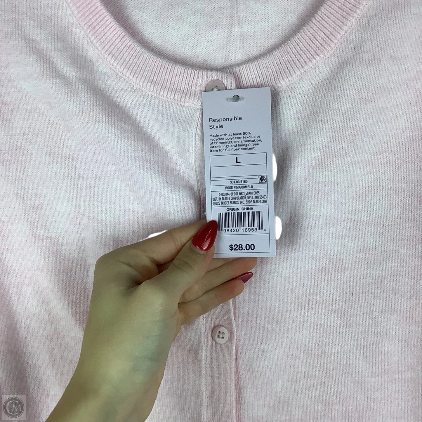 Sweater Cardigan By Wild Fable In Pink, Size: L