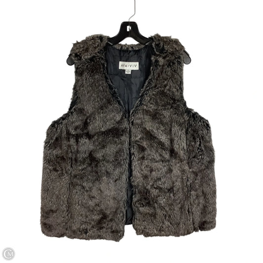 Vest Faux Fur & Sherpa By Ava & Viv In Black, Size: 1x