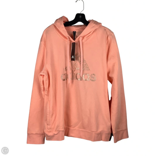Athletic Sweatshirt Hoodie By Adidas In Pink, Size: Xl