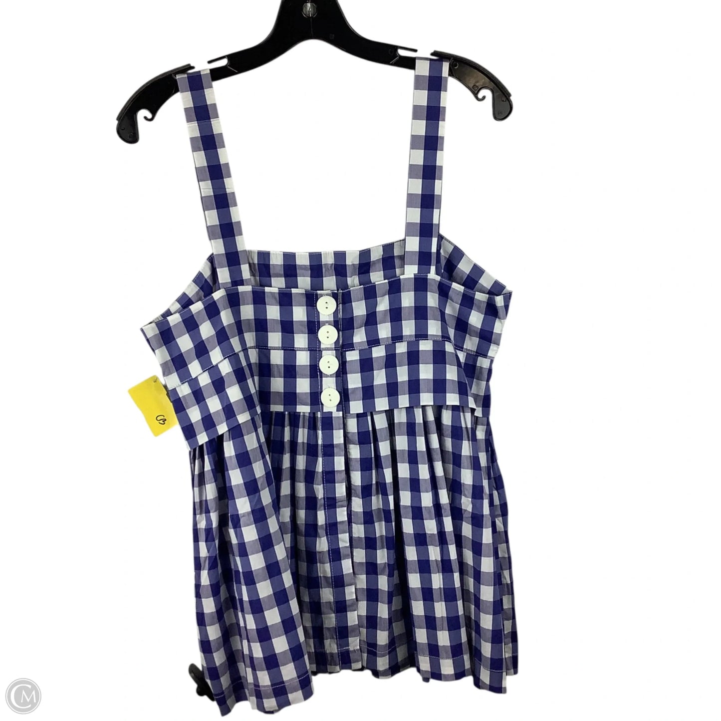 Top Sleeveless By Pomander Place In Plaid Pattern, Size: L