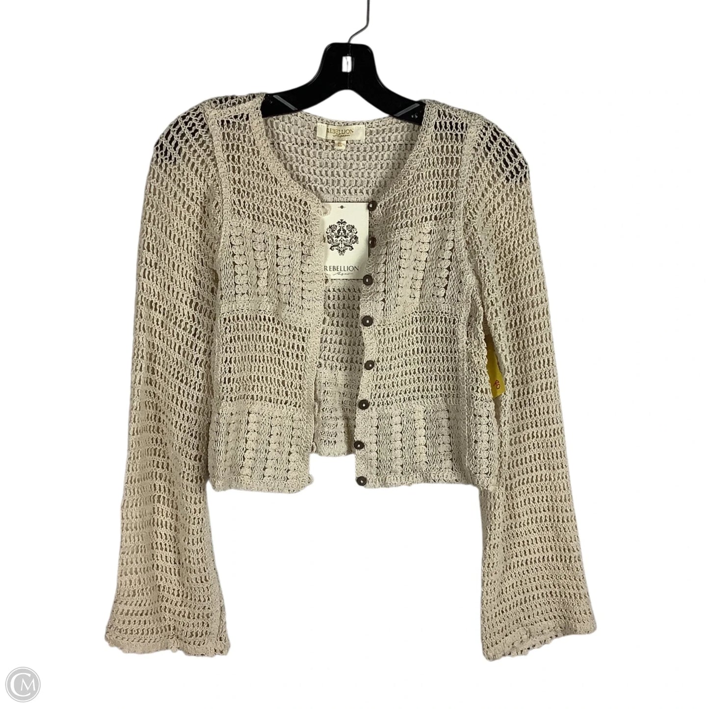 Cardigan By Rebellion In Cream, Size: Xs