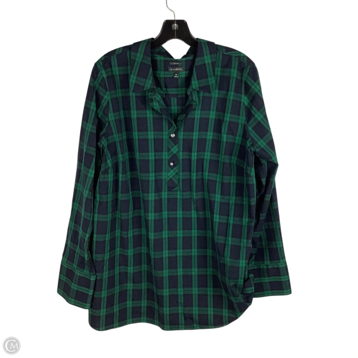 Top Long Sleeve By Talbots In Green, Size: 16