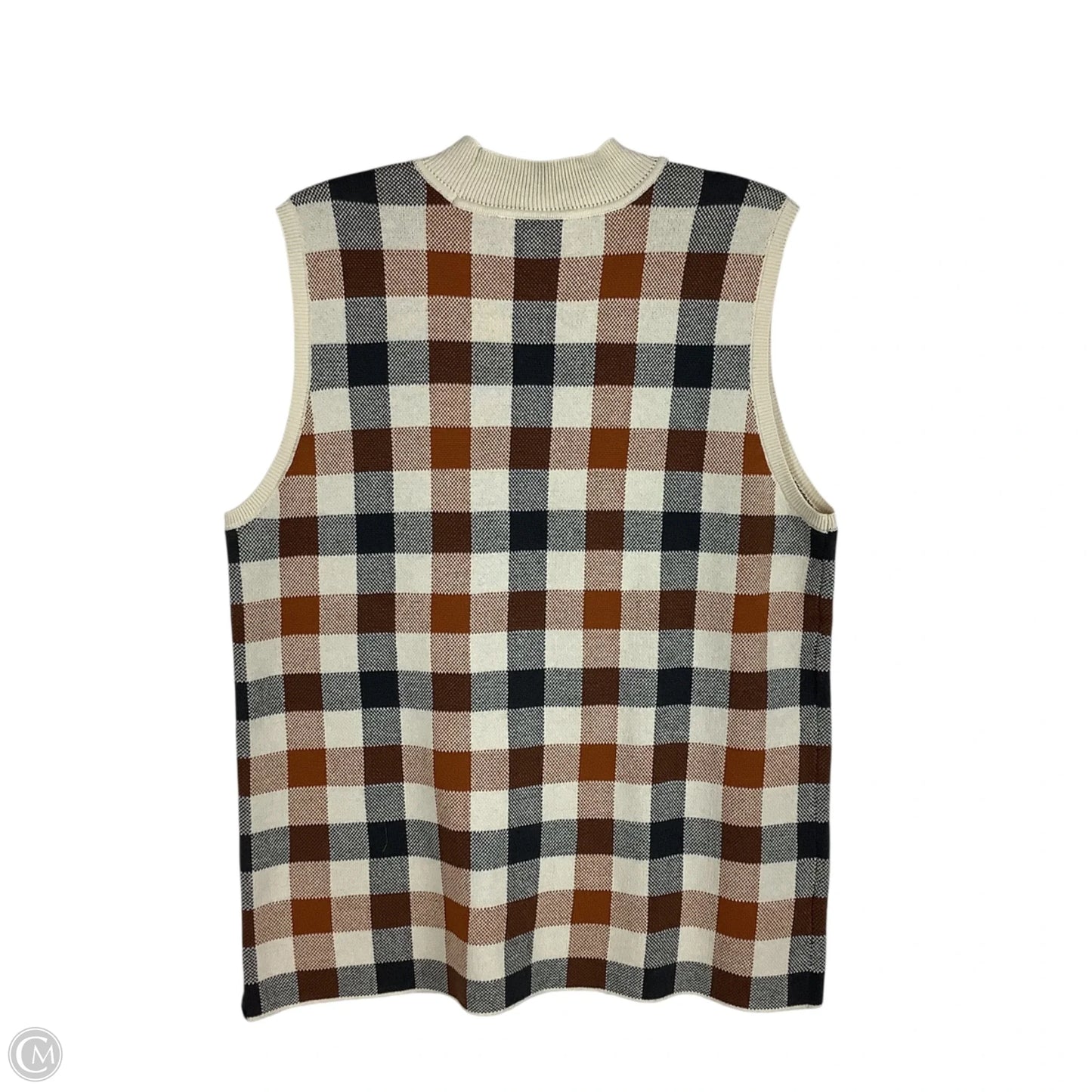 Top Sleeveless By Loft In Plaid Pattern, Size: L