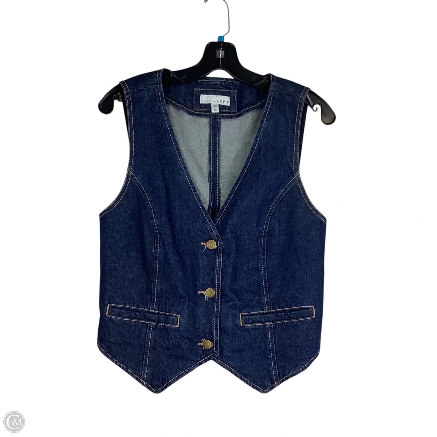 Vest Other By Loft In Blue Denim, Size: M
