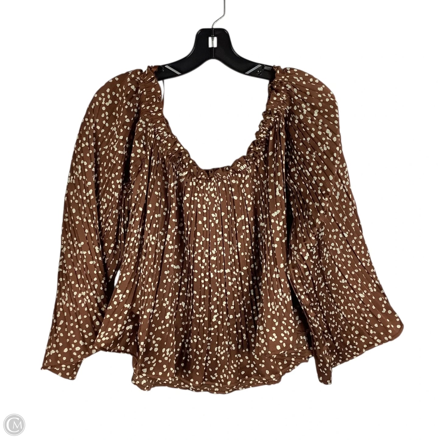 Top Long Sleeve By She + Sky In Brown, Size: L