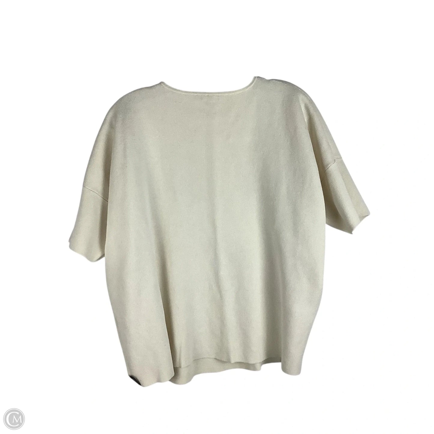 Top Short Sleeve By Eileen Fisher In Cream, Size: Large