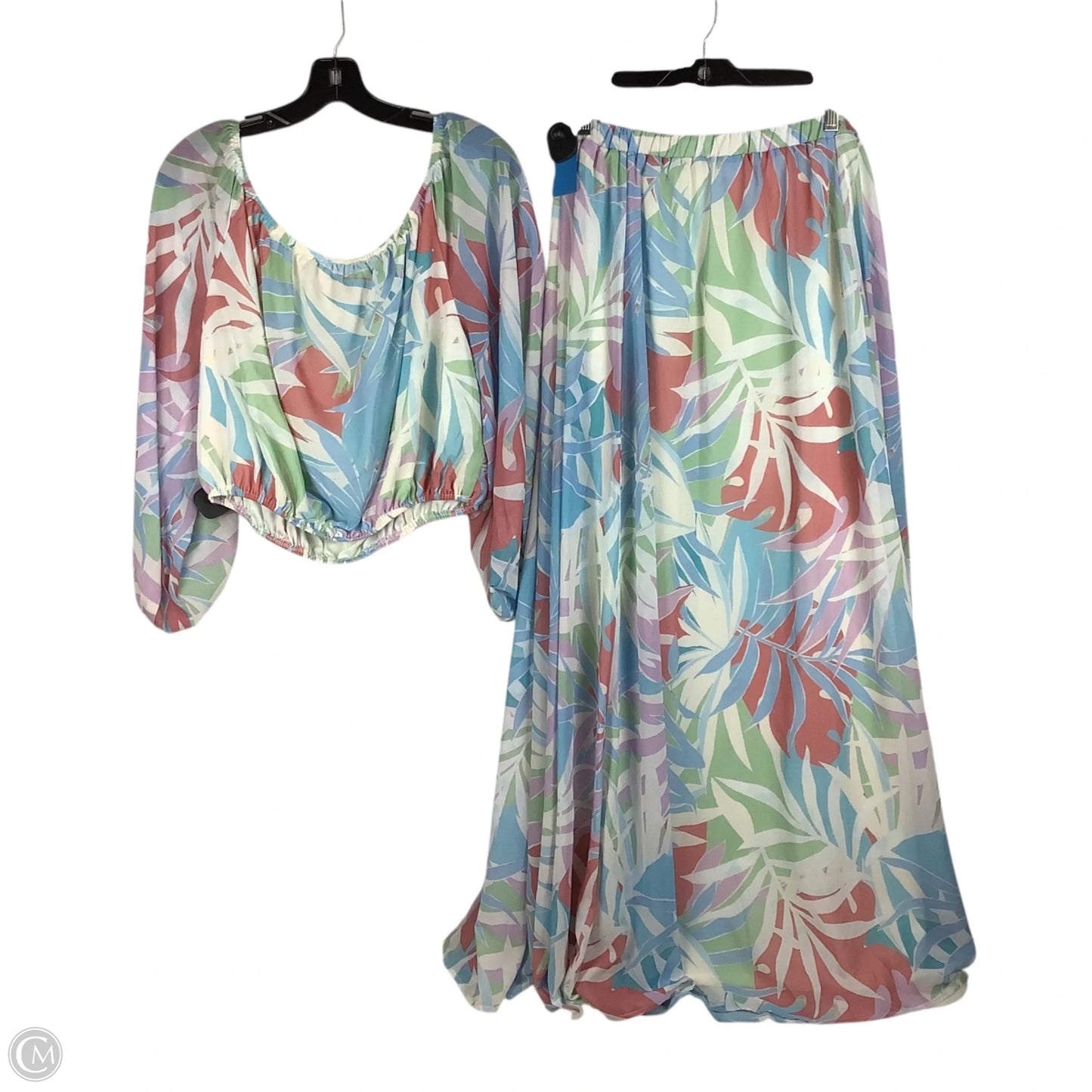 Skirt Set 2pc By Pink Lily In Blue, Size: Xl