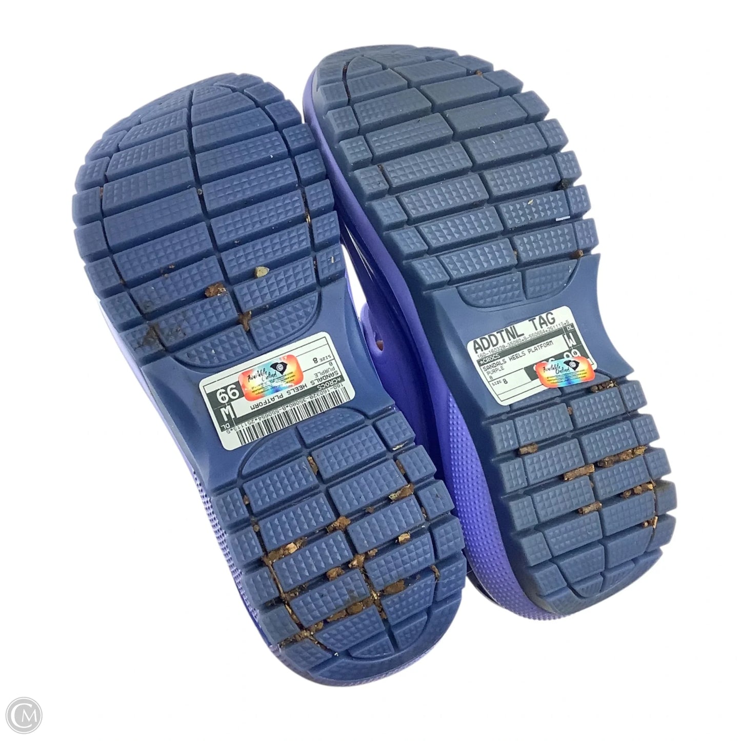 Sandals Heels Platform By Crocs In Purple, Size: 8